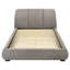 Grand lit plateforme tapissier Taupe