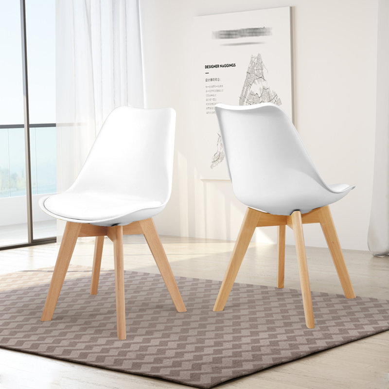 Chaise d'appoint rembourrée Pascal, Blanc