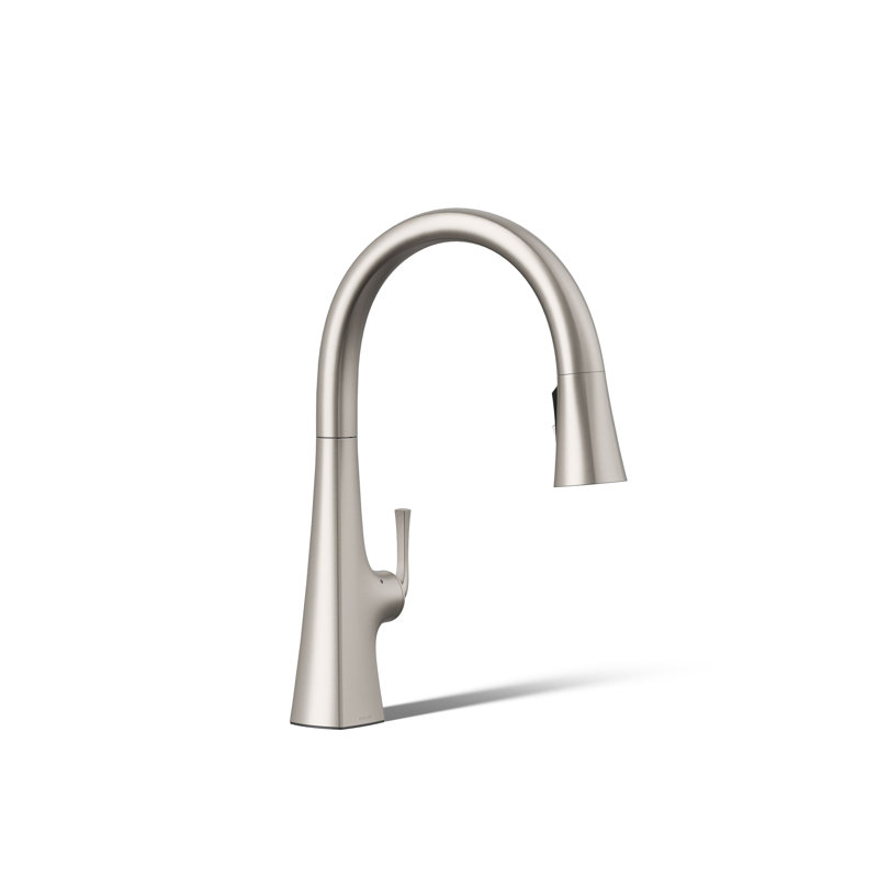 Graze Touchless Pull-Down Kitchen Sink Faucet With Three-Function Sprayhead, Vibrant Stainless