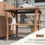 Table basse d'extérieur avec plateau en verre trempé et rangement