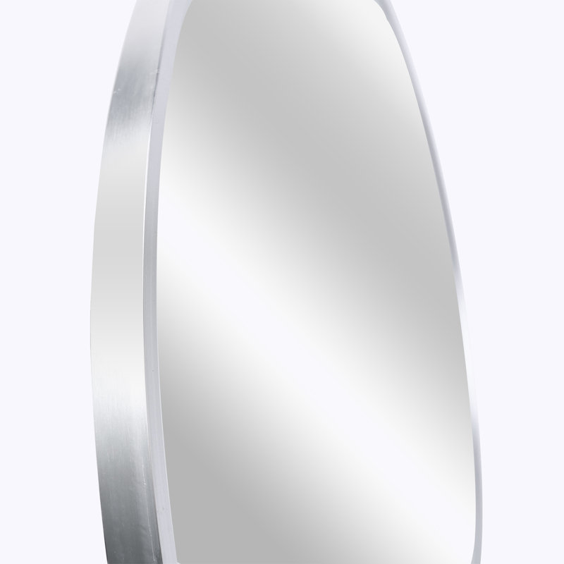 Metal Round Bathroom Mirror, 32" x 32", Silver