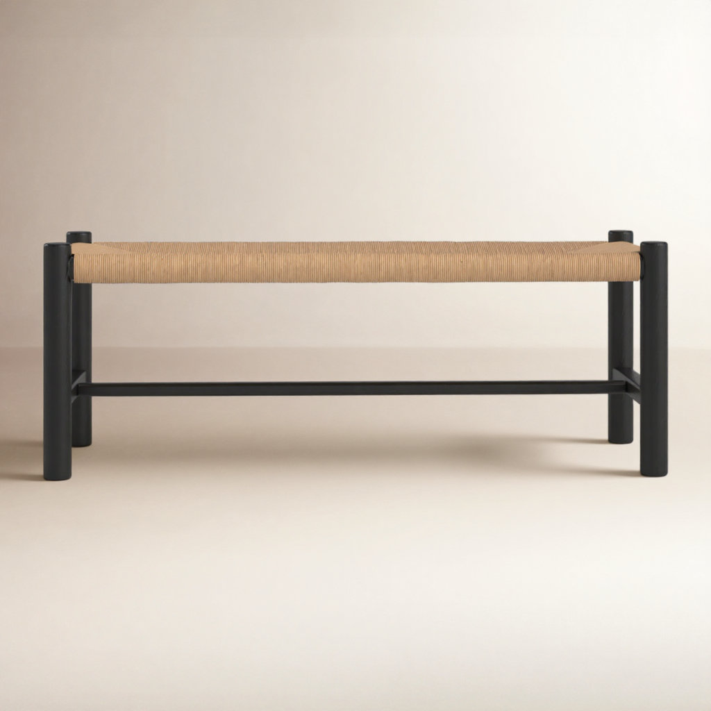 Brighton Dining Bench, Black, 18" H x 60" W x 17" D