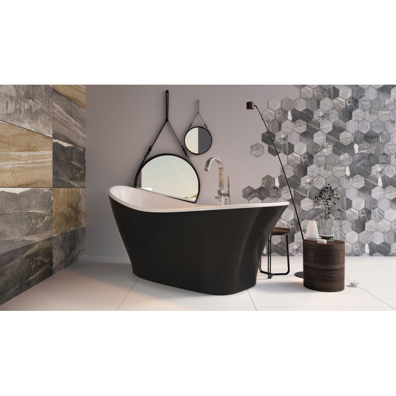 Aidian 1750mm x 750mm Freestanding Standard Acrylic Bathtub