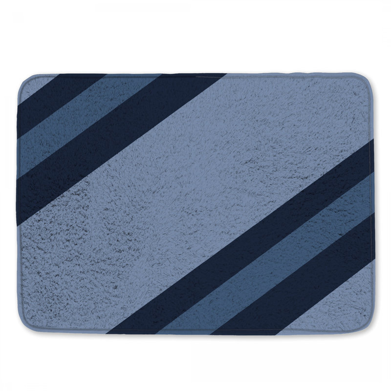 Tapis de bain bleu gris Chavers, L 34 po x L 21 po