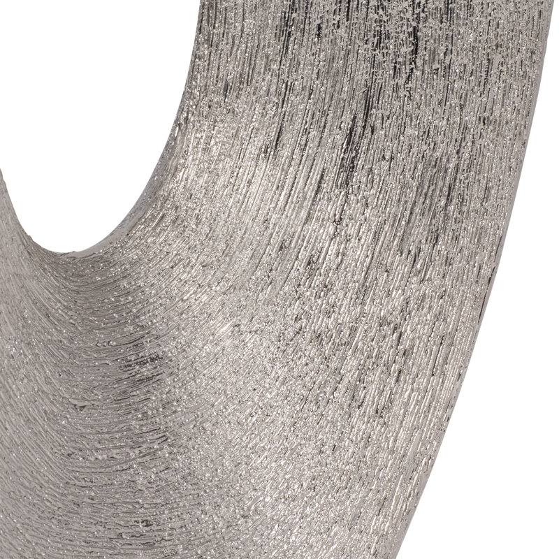 Vase de table en céramique Vannorman , Argent gratté, H 19 po x l 9 po x P 4 po