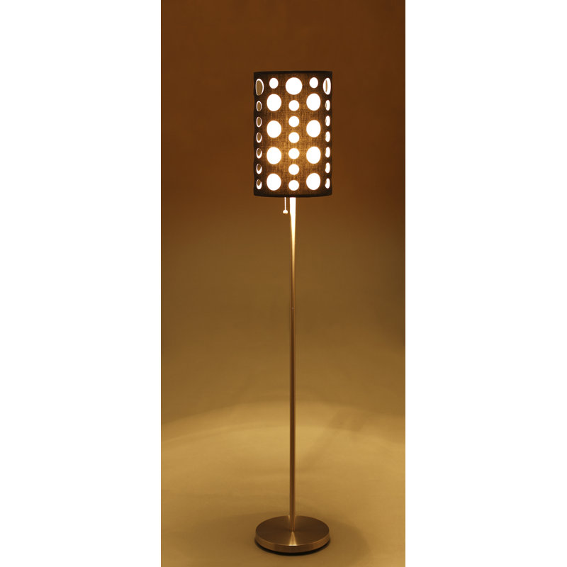 Lampe sur pied 62 po Sylacauga, Noir / Blanc
