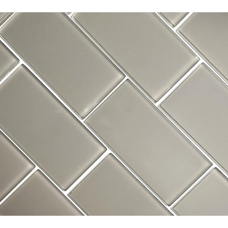 Metro 3 in. x 6 in. Glass Straight Edge Subway Wall & Pool Tile