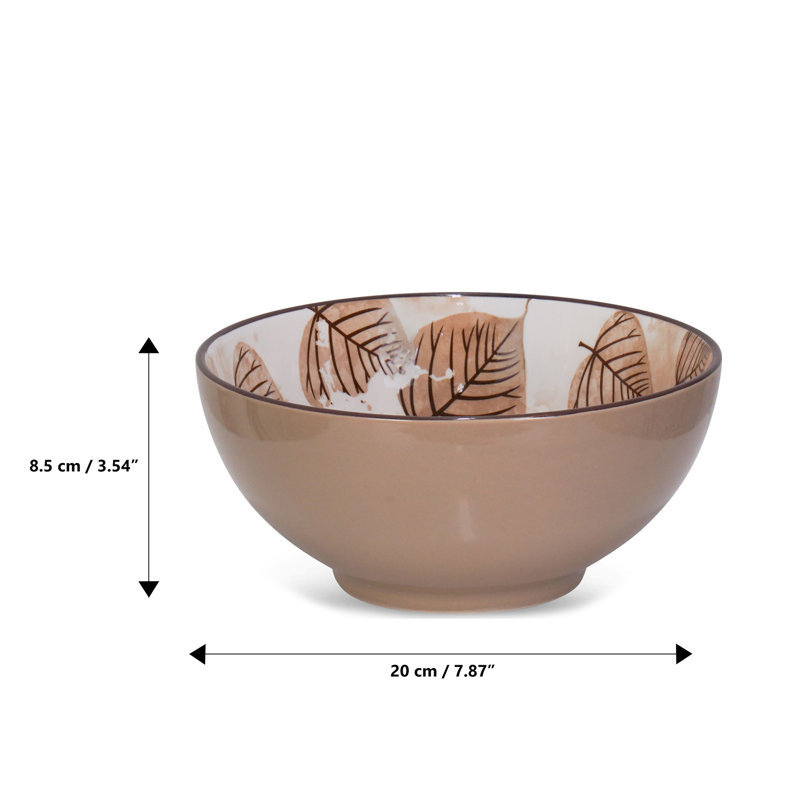 Mocha Feuille Salad & Sauce Bowl Set