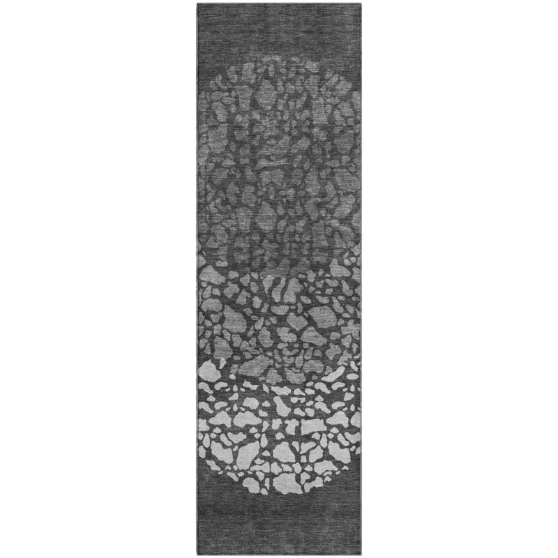 Premium Machine Washable Cerrito Charcoal Rug, Runner 2'3" x 7'6"