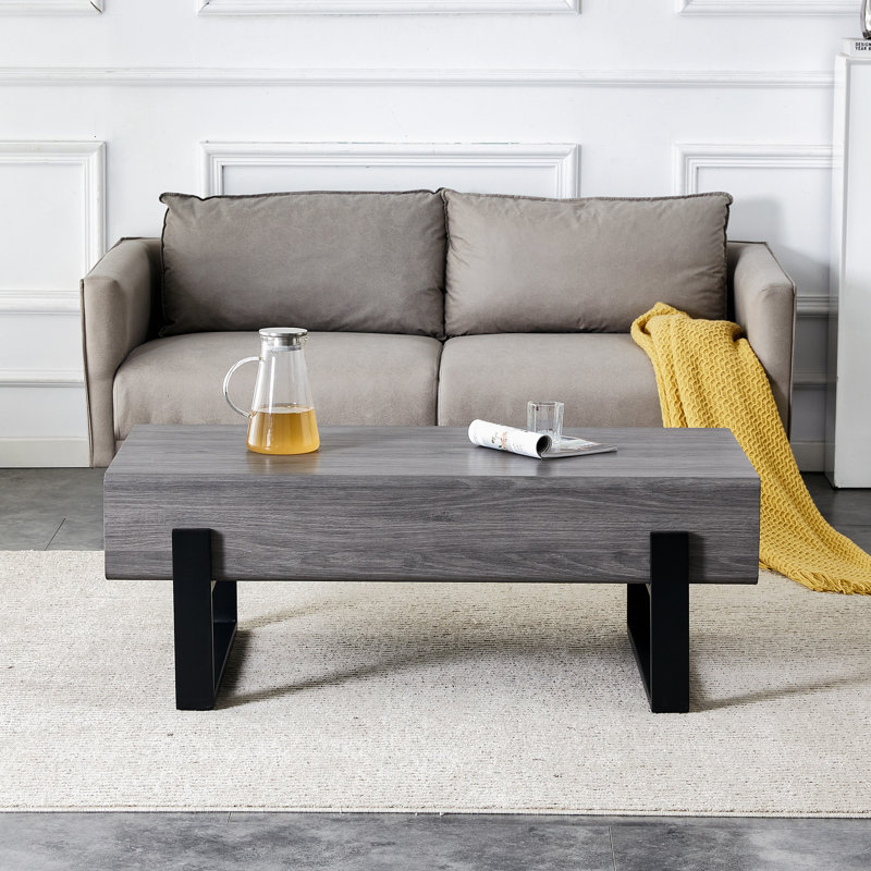Nuhamin Coffee Table, Gray, 17.7" H x 47.2" L x 23.6" W