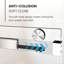 Portes de douche coulissantes simples sans cadre à fermeture en douceur de 68 à 72 po x H 76 po avec porte tampon en verre trempé de 3/8 po d'épaisseur-122500690