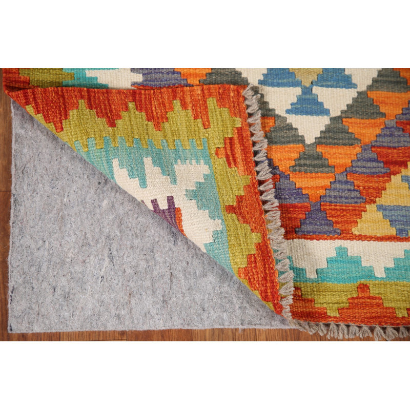 Tapis multicolore réversible en laine Kilim 3 x 4