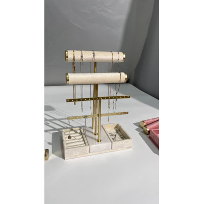 3 Tier Jewelry Towel Rack，Beige