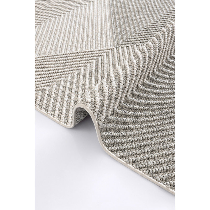 Elegant Area Rug, Cream & Grey, 6.6 x 9.5 Feet | 100% Polypropylene, Woven Underside, Machine Woven, Digital Printing | Perfect for Living Room, Bedroom, and Modern Decor | Easy to Clean, Soft Touch