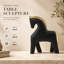 Abstract Horse Sculpture – Black Matte Polyresin Table Décor (20 cm) 