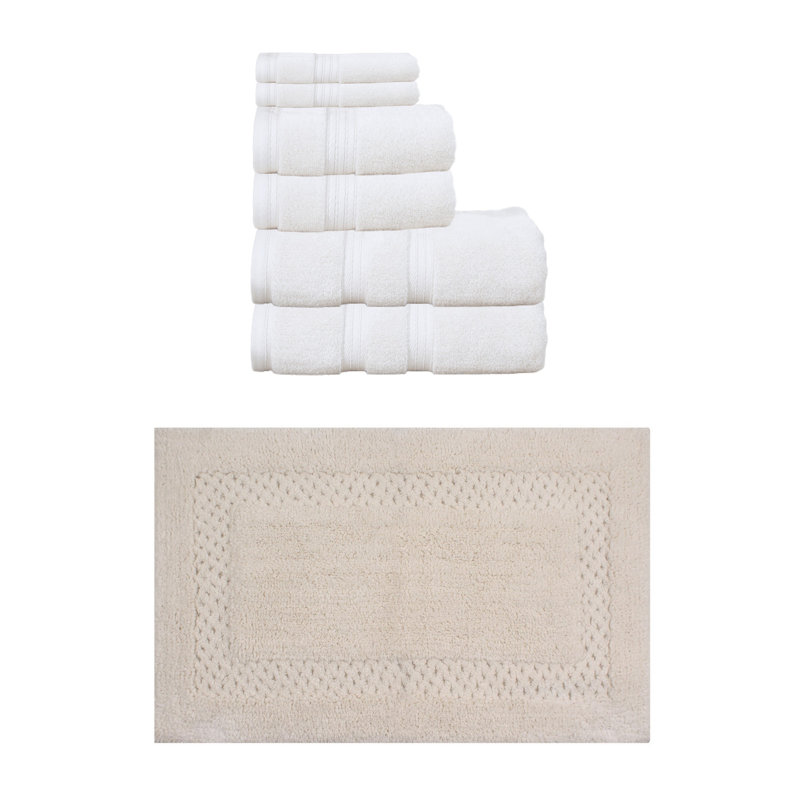 Ensemble de serviettes de bain et tapis de bain Bublitz Classy, Ensemble de 6 serviettes de bain et 1 tapis de bai