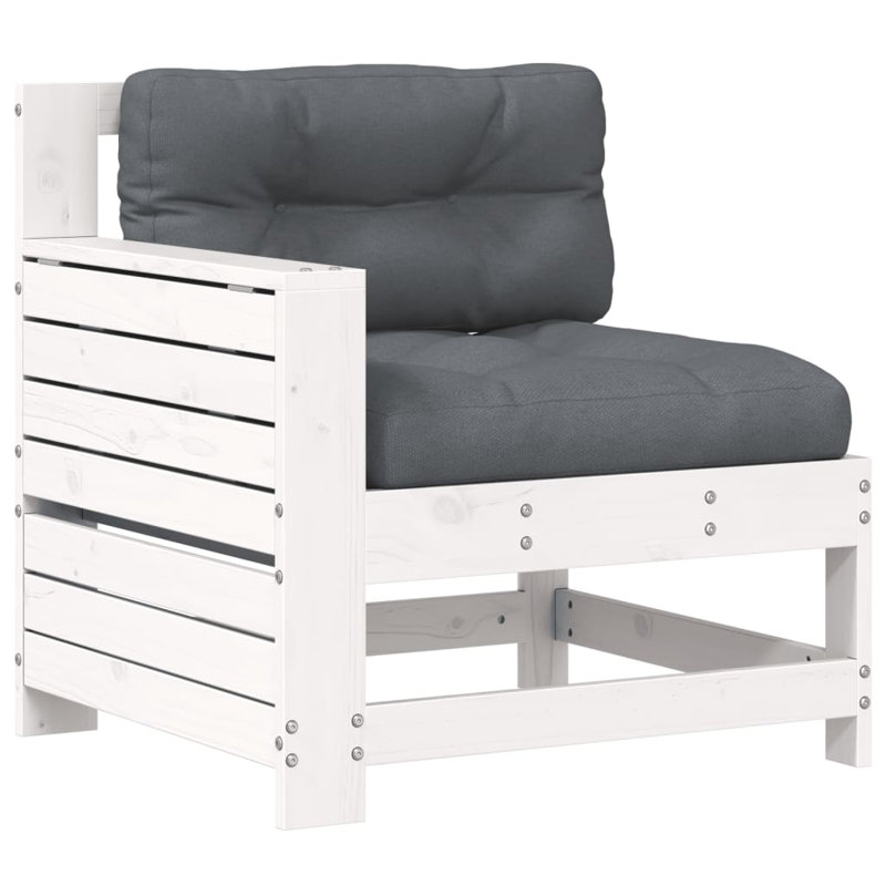 Beca 69cm Wide Patio Sofa with Cushions, Anthracite, White