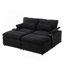 Canapé-lit modulaire à combinaison libre 70,9 po avec causeuse avec espace de rangement, deux repose-pieds mobiles, quatre ports USB et deux porte-gobelets-1336161983