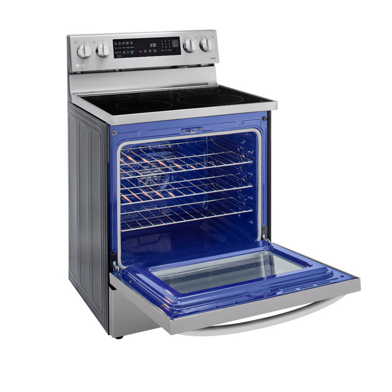 LG Smart Wi-Fi Enabled True Convection InstaView® Electric Range with Air Fry, 6.3 cu. ft., Stainless Steel