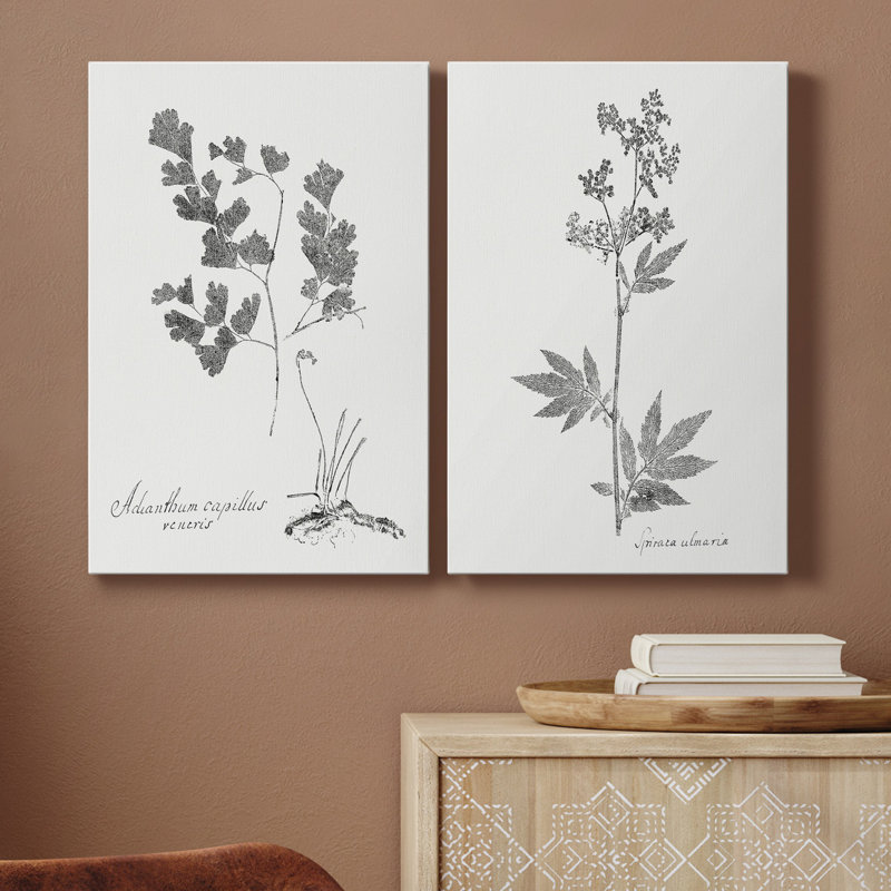 «Botanical Imprint I», toile tendue avec châssis de qualité supérieure - prête à être accrochée, H 27 po x l 16 po x P 1 po