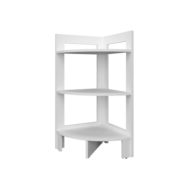 3-Shelf White Corner Bookcase - Organize Your Reading Stand Add A Stylish Touch To Room, White