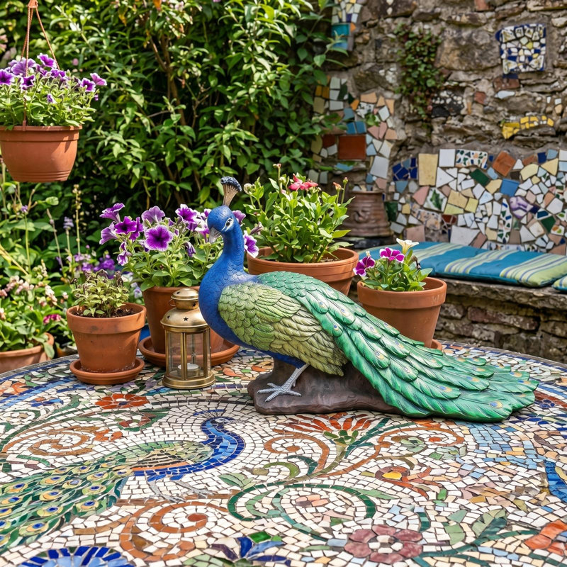 The Regal Peacock Garden Statue