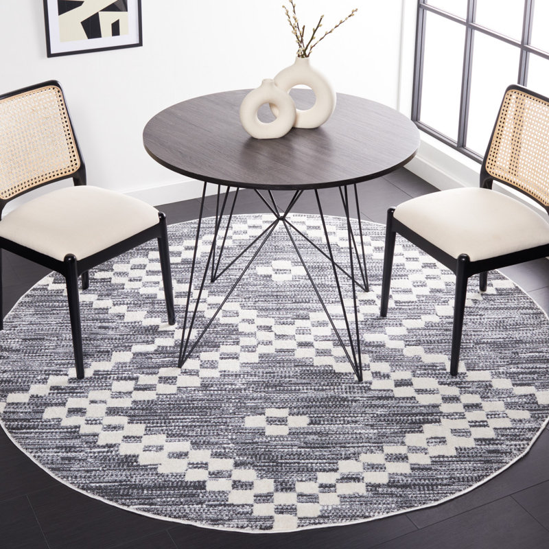 Devrin Performance Geometric Rug, Round 6'7"