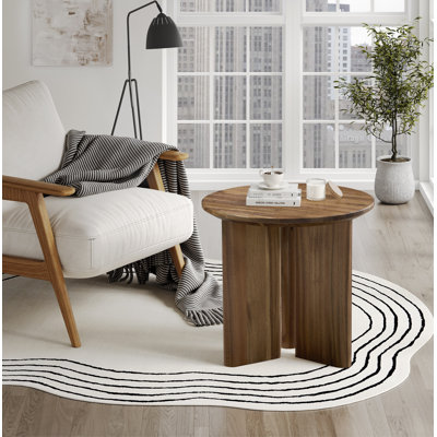Petrilio 19" Round Acacia Wood Side Table