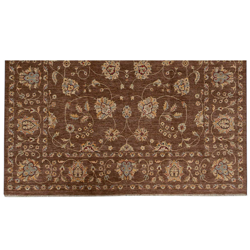 Tapis brun noué à la main de haute qualité