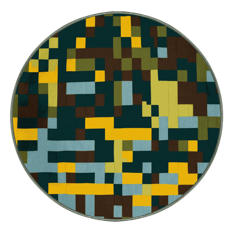 Bordered Blocks Rug, Round 7'