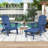 Azur Plastic Folding and Adjustable Adirondack Chair with Ottoman-1914806275