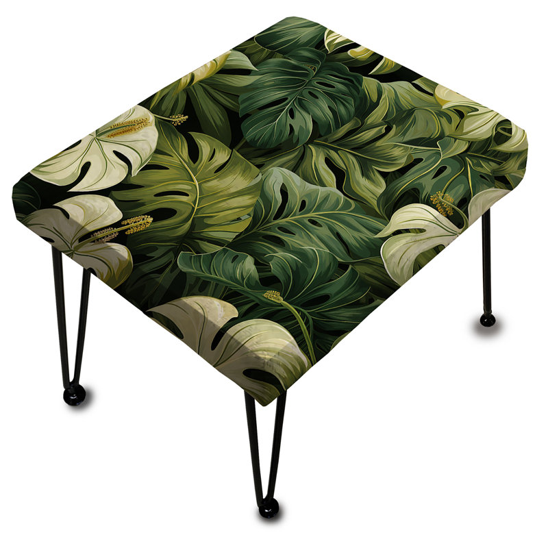 Monstera Elegance Tropical Pattern - Tropical Rectangle Ottoman