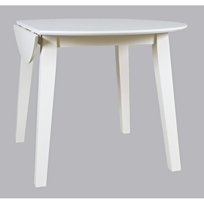 Iyad Extendable Round Solid Wood Dining Table, Paperwhite