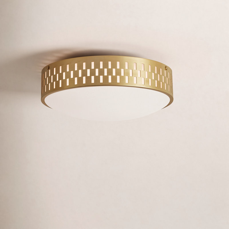 Plafonnier encastré 3 lumières 14 po Maude, Laiton vieilli