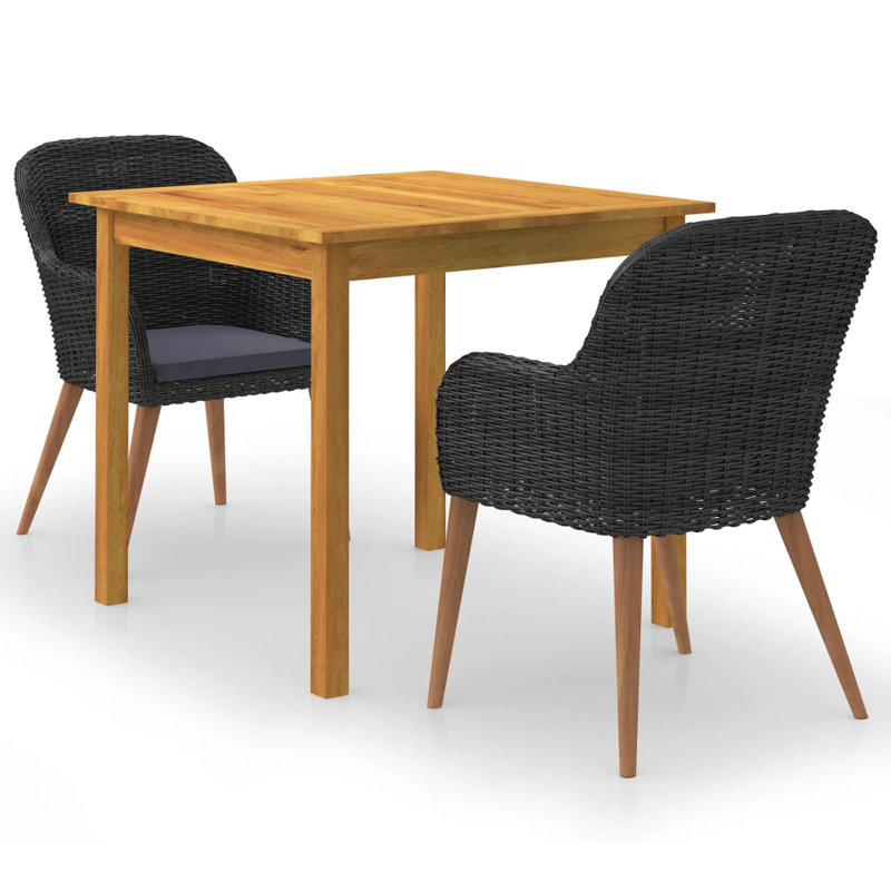 Ensemble repas pour patio, Noir