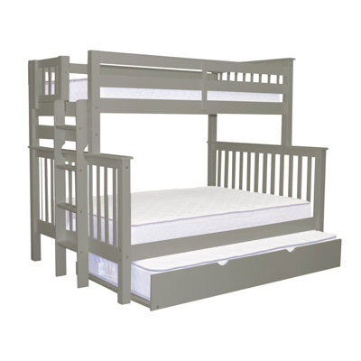 Treva Twin over Full Solid Wood Standard Bunk Bed with Trundle by Harriet Bee