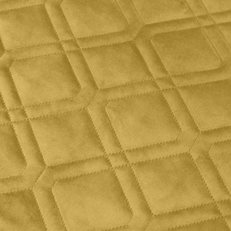 Luxury Diamond Velvet Cushion Covers Set Of 4 Soft Cushion Cases Sofa, Throw , Ochre
