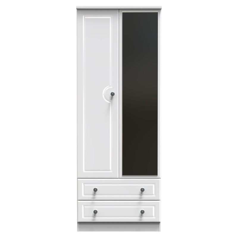 Adala Manufactured Wood Wardrobe, White Gloss/White