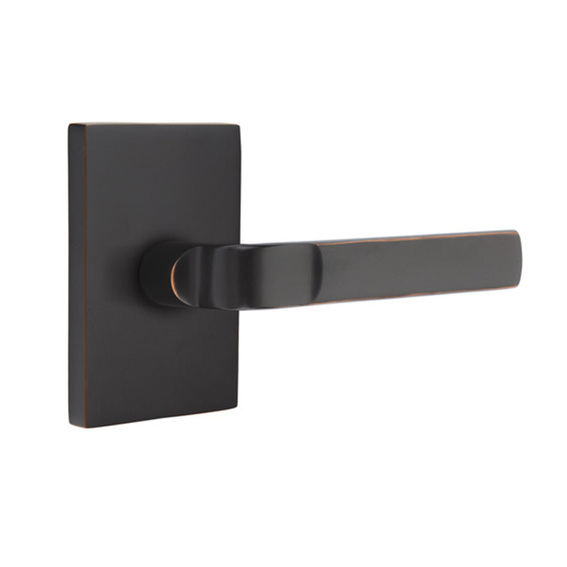Faux levier de porte double avec rosette Aston, Bronze huilé, Droite