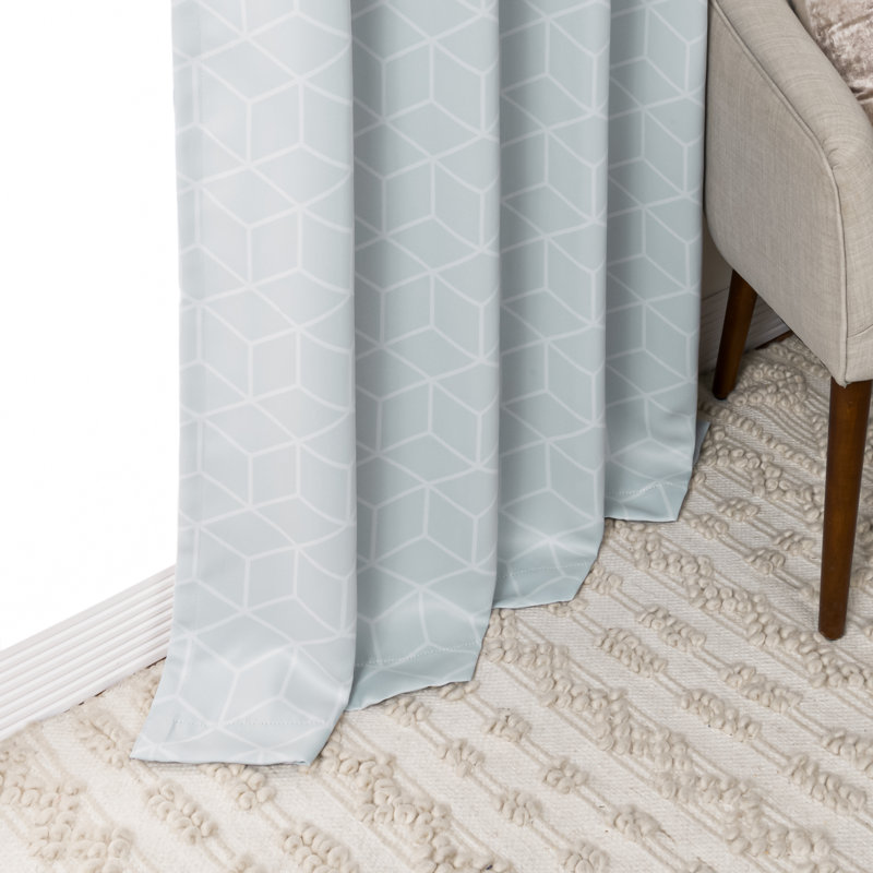 Paire de rideaux occultant en polyester Kamri, L 52 po x L 96 po, Sauge