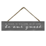 Be Our Guest Hanging Door Sign with Rope