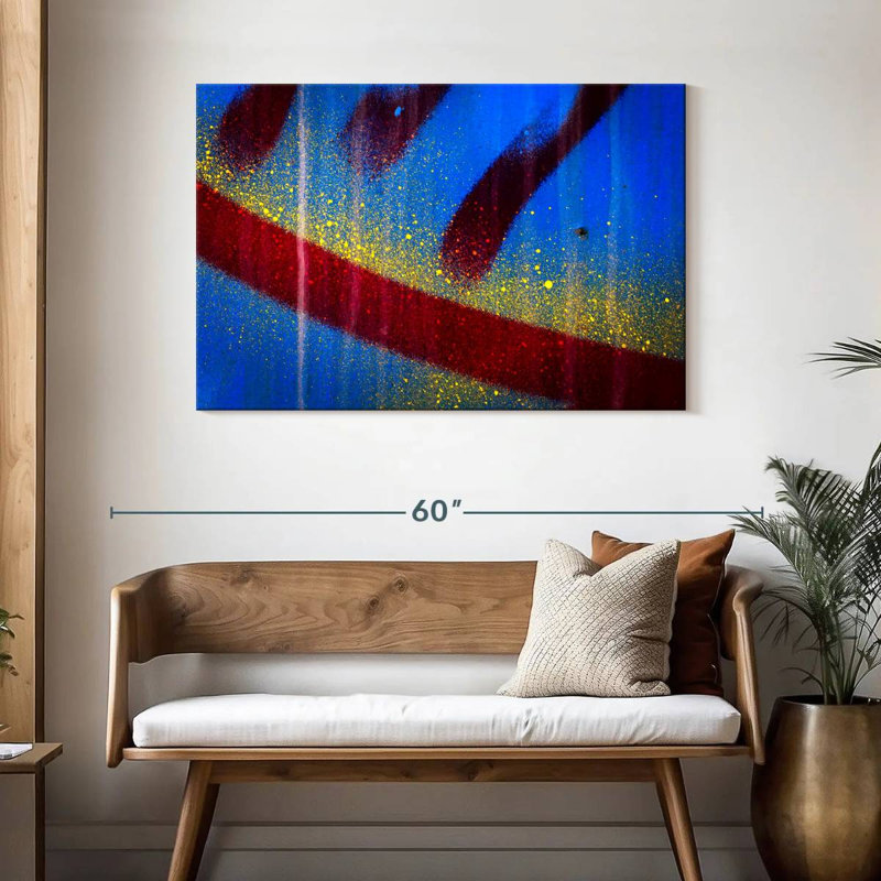 Avery Splashed Blue Abstract I, 30" H x 45" W
