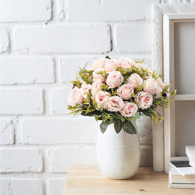 4 Pcs Artificial Flower Bouquets, Fake Rose Bouquets, Wedding Floral Arrangements, Valentine's Day Gifts, Home Party Decorations.