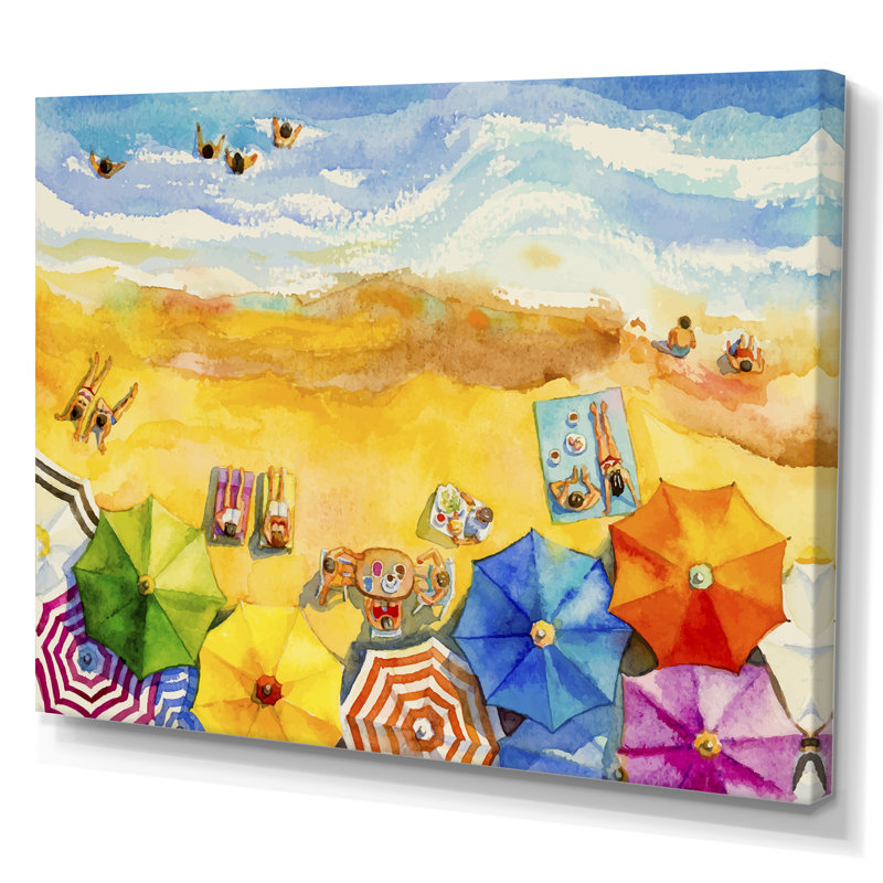 Aérienne, Miami Beach - reproduction de cadre flottant sur toile, H 12 po x l 20 po x P 1 po, Toile tendue
