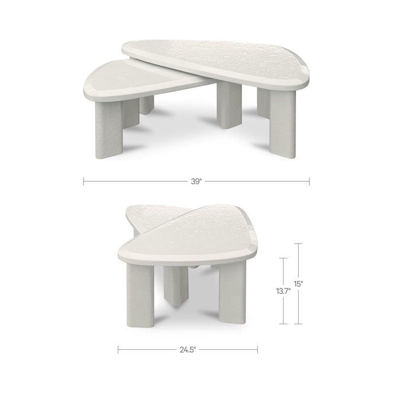 Sophie Outdoor Coffee Table, Cream Lacquer