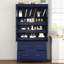 Garde-manger autoportant 40 po x 18 po x 72,6 po Farmhouse - 4 portes, plateaux coulissants, tiroirs, rangement pour moules à gâteaux, bleu-1314093227