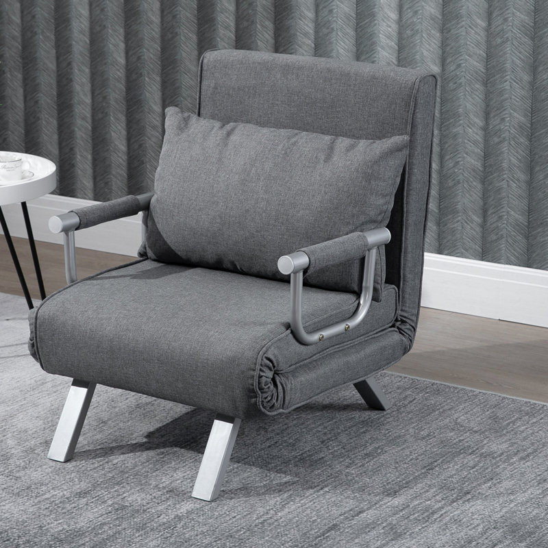 Longoria Single 25.6" Wide Tight Back Futon Chair, Gray/Microfiber/ Microsuede