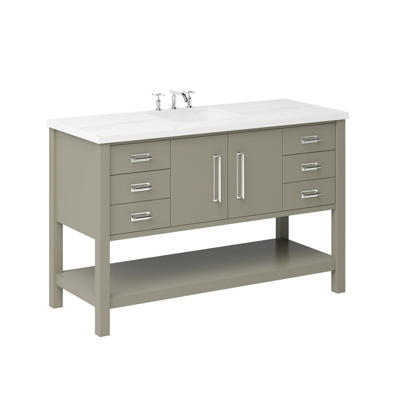Kiawah Single Extra Wide Bath Vanity, French Olive, 48", Polished Chrome