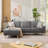 2-Piece 84" Upholstered L Shape Sectional Sofa-2121807423