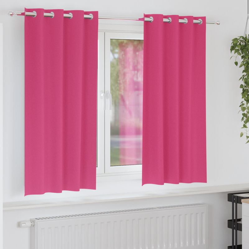 Tacorian Curtain Pair, Bright Pink, 140cm Width x 175cm Drop